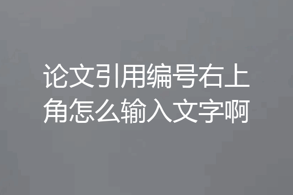 论文引用编号右上角怎么输入文字啊