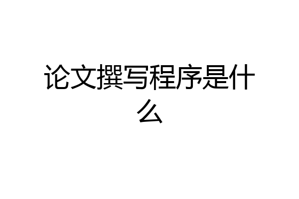 论文撰写程序是什么