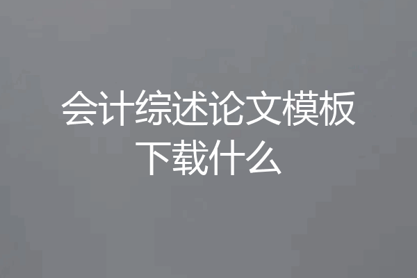 会计综述论文模板下载什么