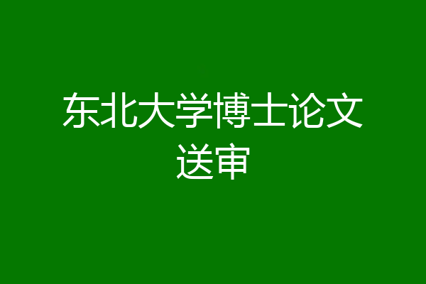 东北大学博士论文送审