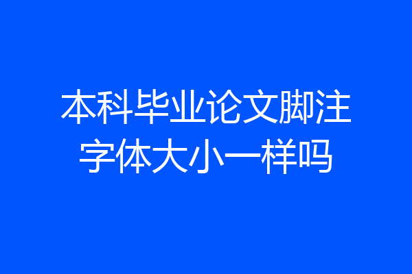 本科毕业论文脚注字体大小一样吗