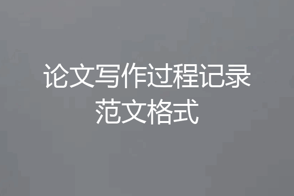 论文写作过程记录范文格式
