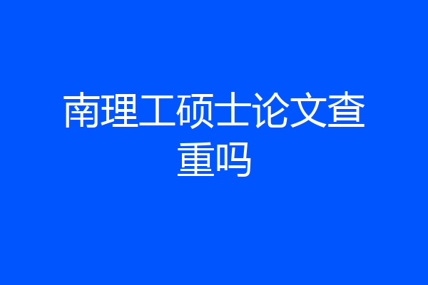 南理工硕士论文查重吗