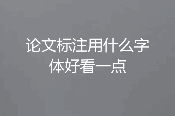 论文标注用什么字体好看一点