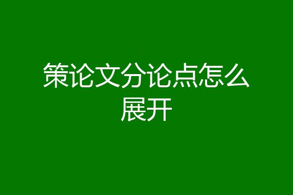 策论文分论点怎么展开