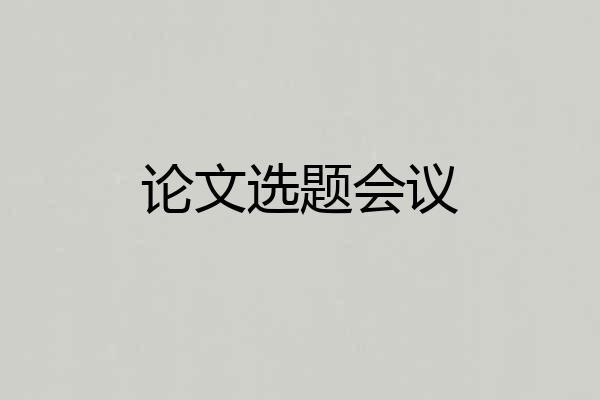 论文选题会议