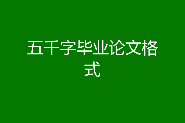 五千字毕业论文格式