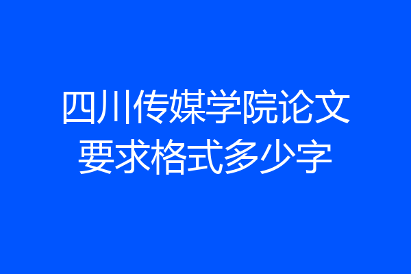 四川传媒学院论文要求格式多少字