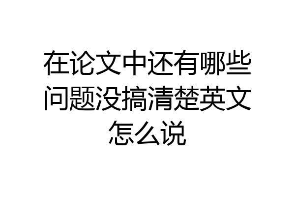 在论文中还有哪些问题没搞清楚英文怎么说