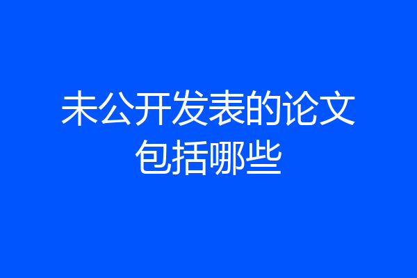 未公开发表的论文包括哪些