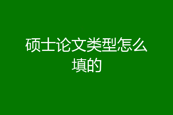 硕士论文类型怎么填的
