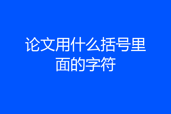 论文用什么括号里面的字符