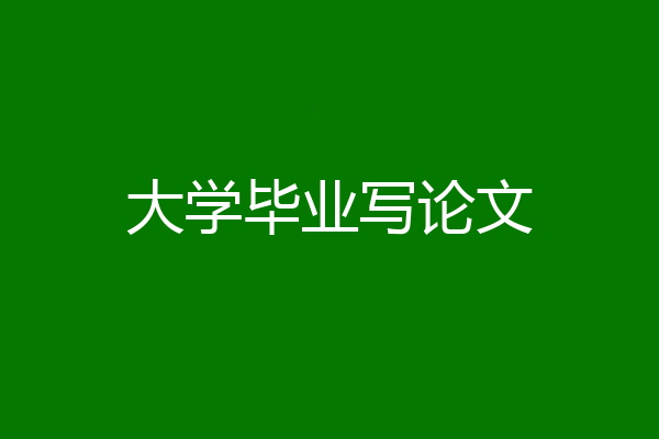 大学毕业写论文