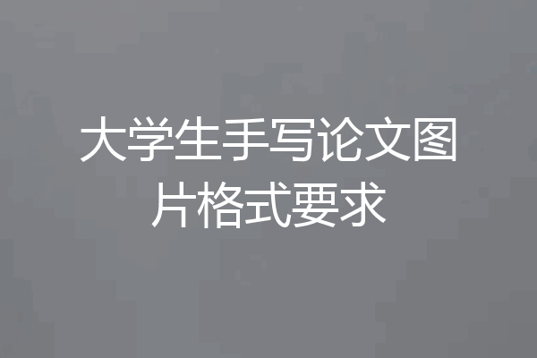 大学生手写论文图片格式要求
