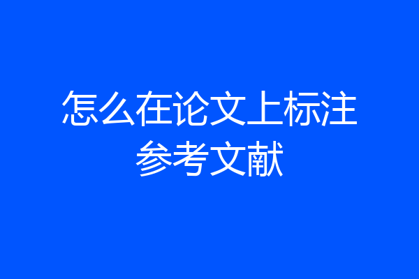 怎么在论文上标注参考文献