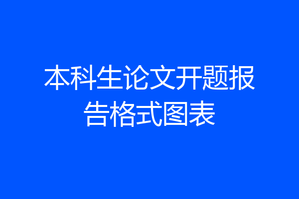 本科生论文开题报告格式图表