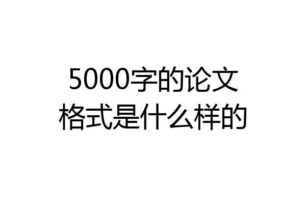 5000字的论文格式是什么样的