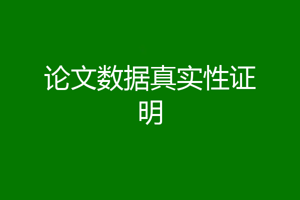 论文数据真实性证明