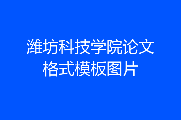潍坊科技学院论文格式模板图片