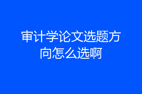 审计学论文选题方向怎么选啊