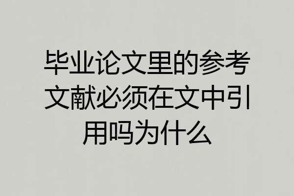 毕业论文里的参考文献必须在文中引用吗为什么