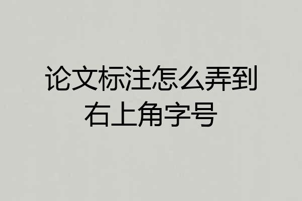 论文标注怎么弄到右上角字号
