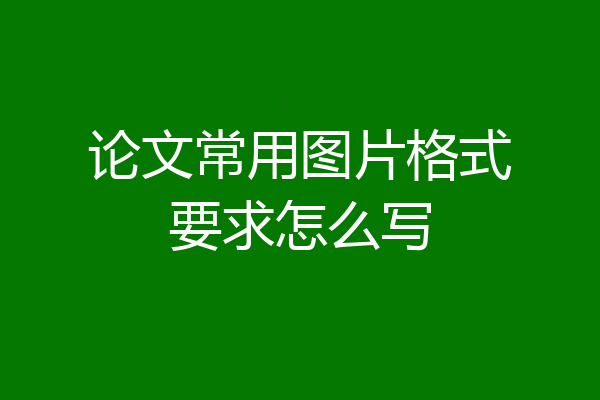 论文常用图片格式要求怎么写