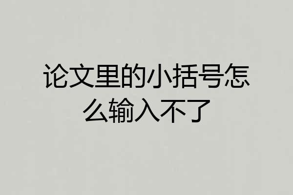 论文里的小括号怎么输入不了