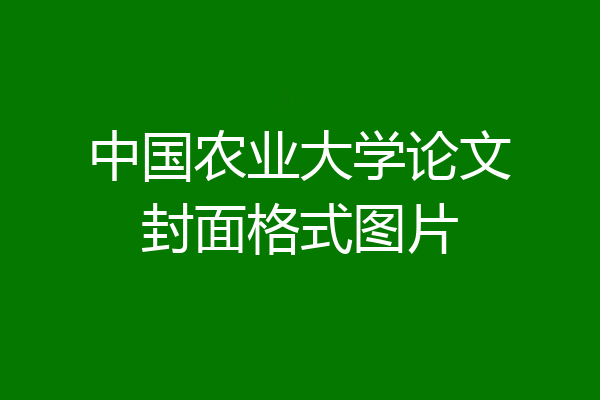 中国农业大学论文封面格式图片