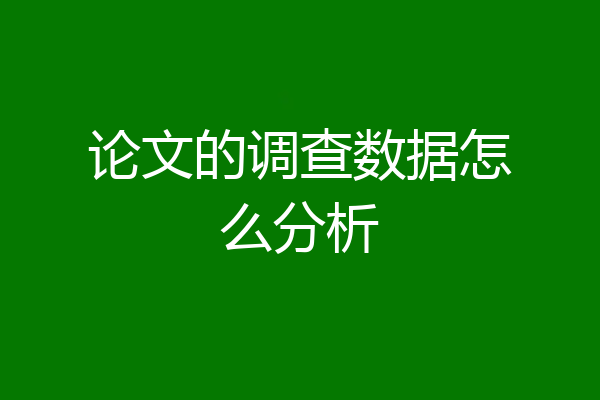 论文的调查数据怎么分析