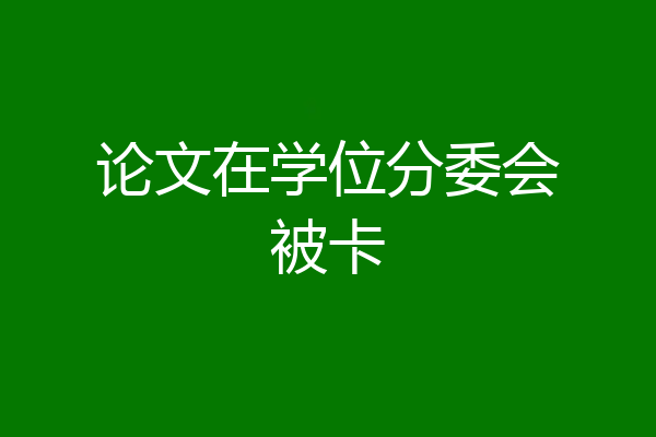 论文在学位分委会被卡