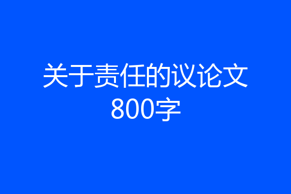 关于责任的议论文800字