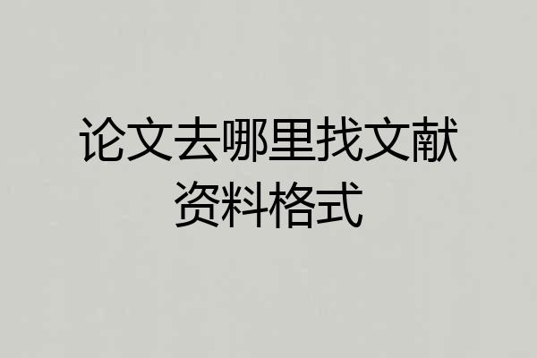 论文去哪里找文献资料格式