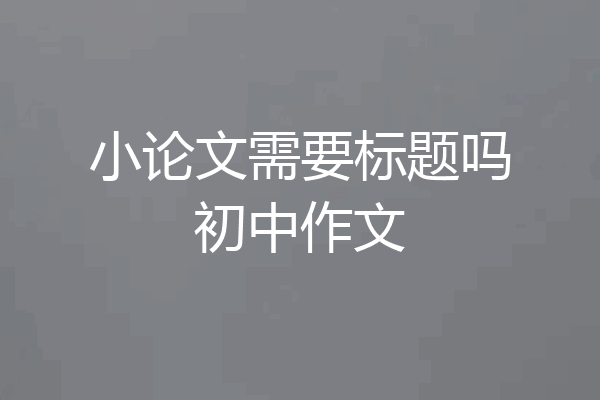 小论文需要标题吗初中作文