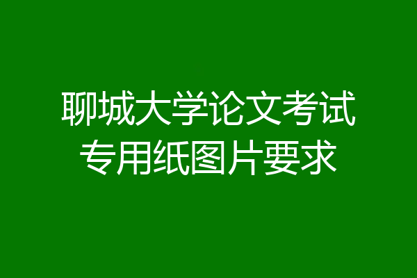 聊城大学论文考试专用纸图片要求