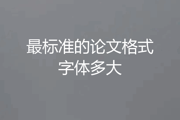 最标准的论文格式字体多大