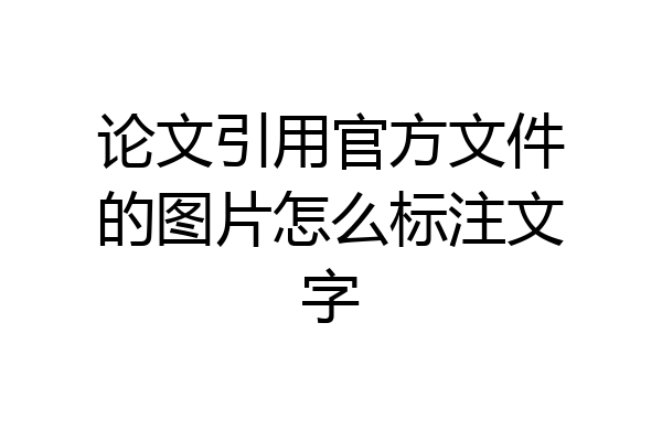论文引用官方文件的图片怎么标注文字