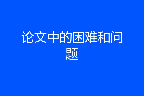 论文中的困难和问题