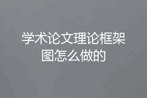 学术论文理论框架图怎么做的