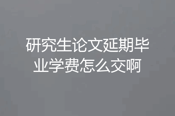 研究生论文延期毕业学费怎么交啊