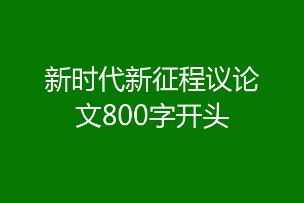 新时代新征程议论文800字开头