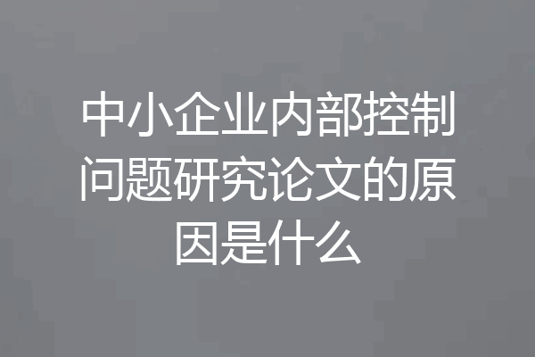 中小企业内部控制问题研究论文的原因是什么