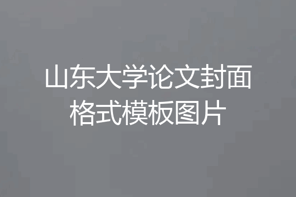山东大学论文封面格式模板图片