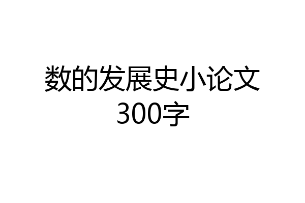 数的发展史小论文300字
