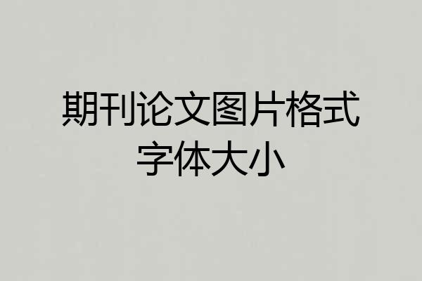 期刊论文图片格式字体大小