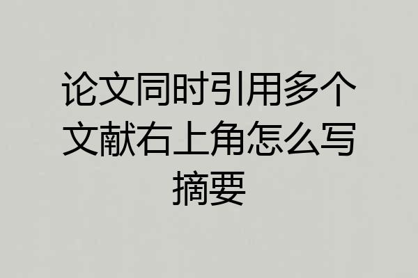 论文同时引用多个文献右上角怎么写摘要