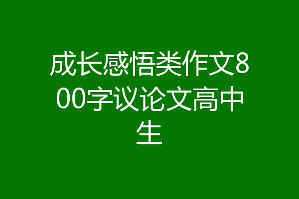 成长感悟类作文800字议论文高中生