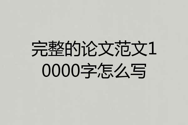 完整的论文范文10000字怎么写