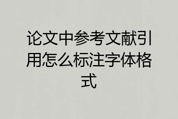 论文中参考文献引用怎么标注字体格式