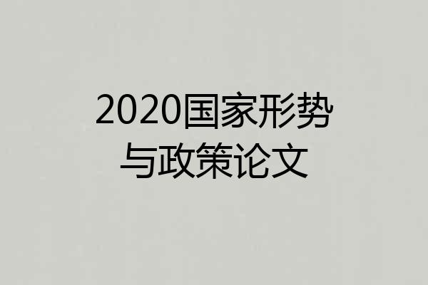 2020国家形势与政策论文